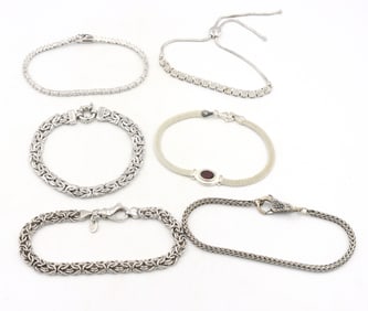 Vintage 925 sterling silver group lot of 6 bracelets