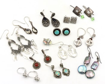 Group lot of Vintage 925 sterling silver earrings