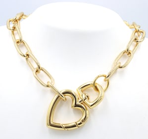Maxi gold plated chain with heart lock