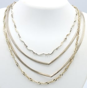 Group lot of 3 Vintage 925 sterling silver necklaces