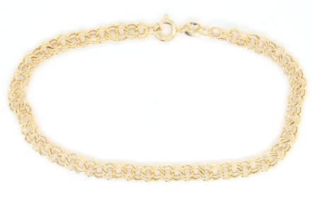 14kt Yellow gold double link charm bracelet