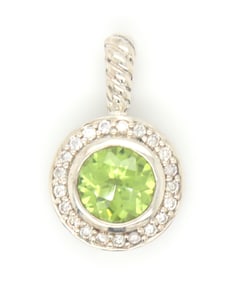 David Yurman Albion Peridot and diamond pendant