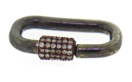 Edgy Oxidized Sterling Silver & Rose Diamond Clasp