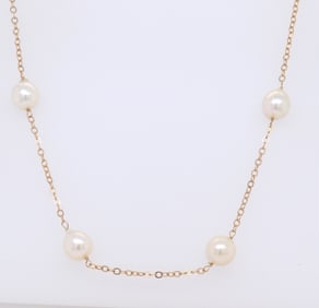 Lavish 14kt YG 7mm Fresh Water Pearl Necklace