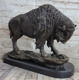 Animal Edition Buffalo Bronze Sculpture