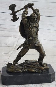 Warrior Wields his Labrys Bronze Sculpture