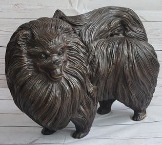 Russian Pomeranian Bronze Sculpture