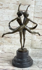 Gemini Twins Dancer Bronze Sculpture