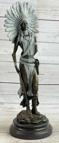 Indian Warrior Bronze Statue
