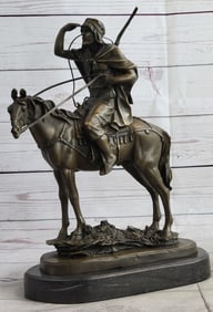 Morrocan Arab Man on Horse Hunter Statue