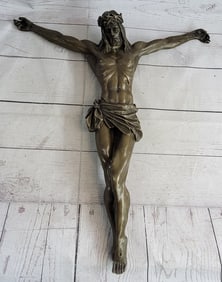 Crucifixion Cross of Jesus Christ Wall Bronze Sculpture