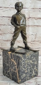 Sport Ski Player Bronze Statue