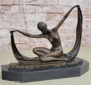 Dancer Bronze Sculpture on Marble Base