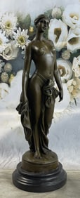Proud and Confident Nude Roman Goddess Bronze Sculpture