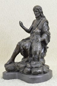 Christian St. Joseph Jesus Lamb Bronze Statue