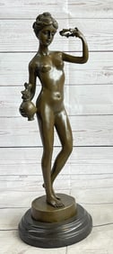 Nude Girl Joyful Dancing Bronze Statue