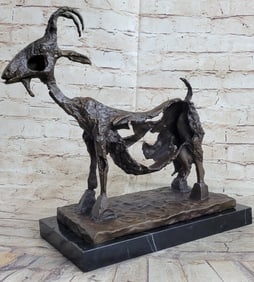BRONZE SCULPTURE - CLASSIC BIG GOAT- AFTER PICASSO, DAL? - MACHO SIGNED SALE