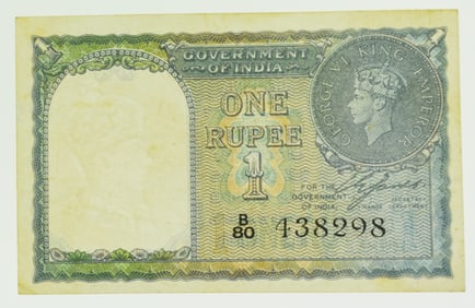 1940 1 Rupee Government of India P25a. Very Fine