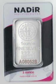 Nadir Metal Rafineri 1 oz .999 Silver Bars