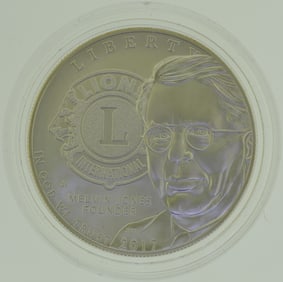 2017-P Lions Club International Centennial Uncirculated Silver Dollar US Mint with Box and COA