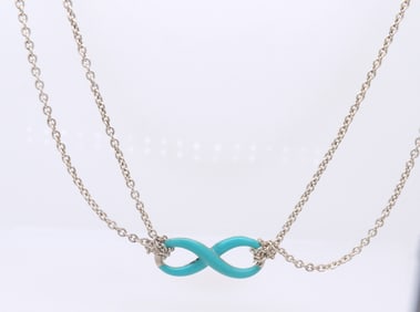 Tiffany & Co Infinity Blue Enamel Necklace