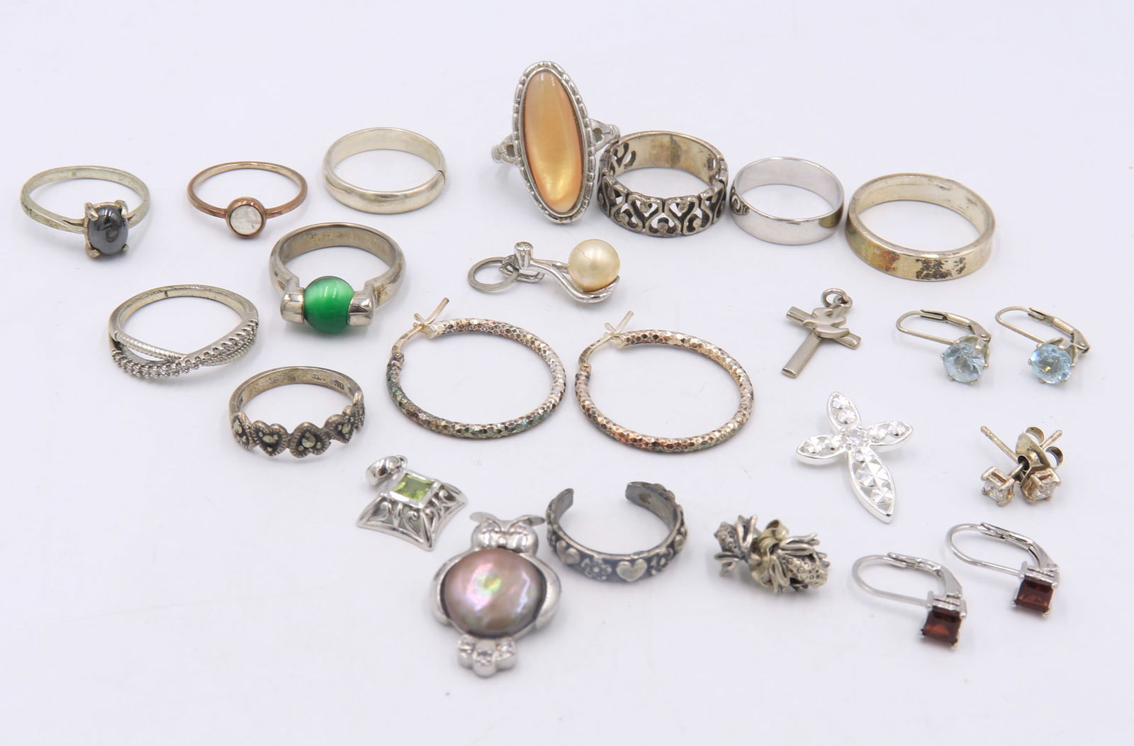 Group Lot of Vintage 925 Sterling Silver Jewelry (1 of 7)