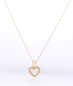Gorgeous Yellow Gold Heart Shaped Diamond Pendant on Chain