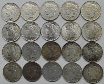 1922 Peace Silver Roll of 20 Dollar $1 US Coin