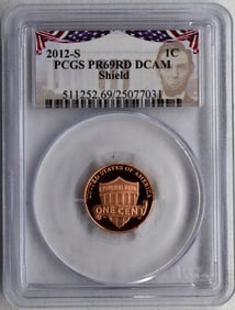 2012-S PCGS PR69 RD DCAM Shield Lincoln Penny 1C US Coin