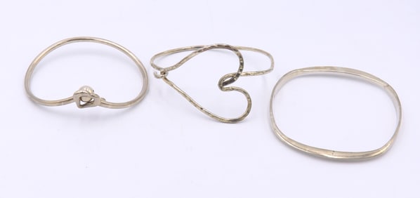 Vintage Lot of 3 Sterling Silver Bangles