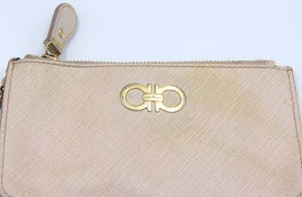 Salvatore Ferragamo Pink Key Chain Coin Pouch Wallet
