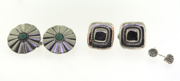 Group Lot of 3 Sterling Silver Earrings