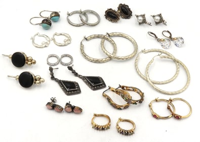 Group lot of Vintage 925 sterling silver earrings