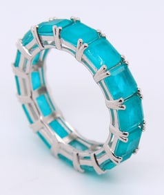 Sterling Silver Princess Cut Cubic Zirconia Band