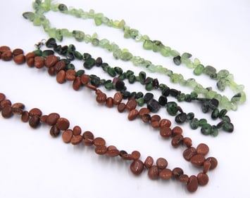 Group lot of 3 gemstone necklaces