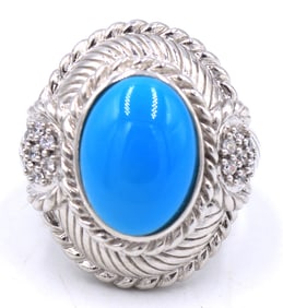 Judith Ripka Signed Turquoise ring