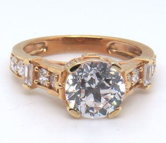 Sterling Silver Round cubic Zirconia Ring