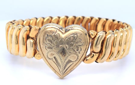 Gold Plated Heart shaped bangle