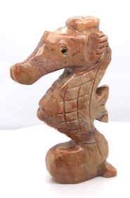 Jasper Sea Horse Animal Carving