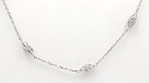 925 Sterling silver Cubic zirconia by yard necklace