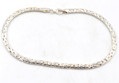 Italian 925 sterling silver Byzantine anklet