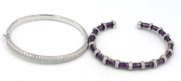 Lot of 2 925 sterling silver bangles