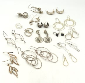 Group lot of Vintage 925 sterling silver earrings