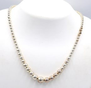 925 Sterling silver beads silver necklace