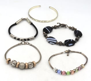 Group lot of Vintage 925 sterling silver bracelets