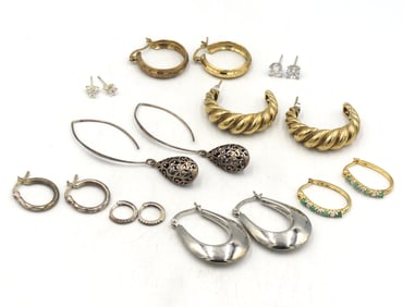 Group lot of Vintage 925 sterling silver earrings