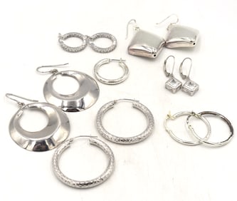 Group lot of 925 sterling silver earrings
