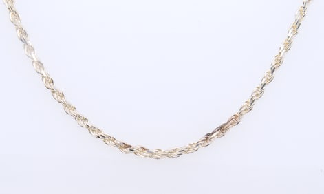 Vintage Italian Sterling silver Rope Chain Necklace