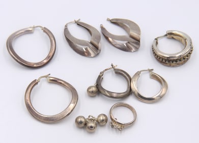 Vintage Lot of Sterling Silver Earrings