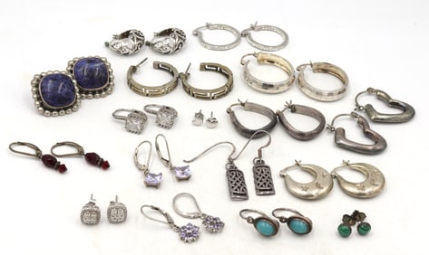 Group lot of Vintage 925 sterling silver earrings